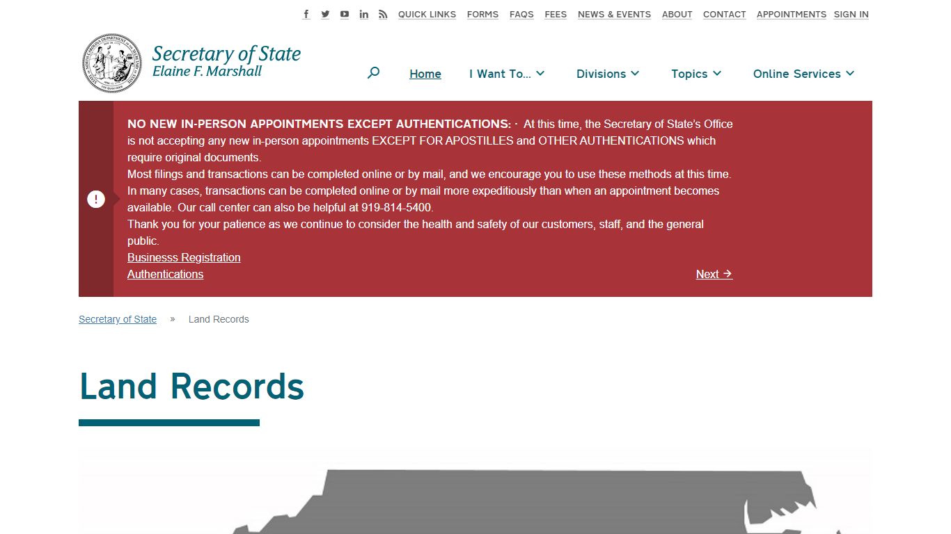 Land Records - North Carolina Secretary of State
